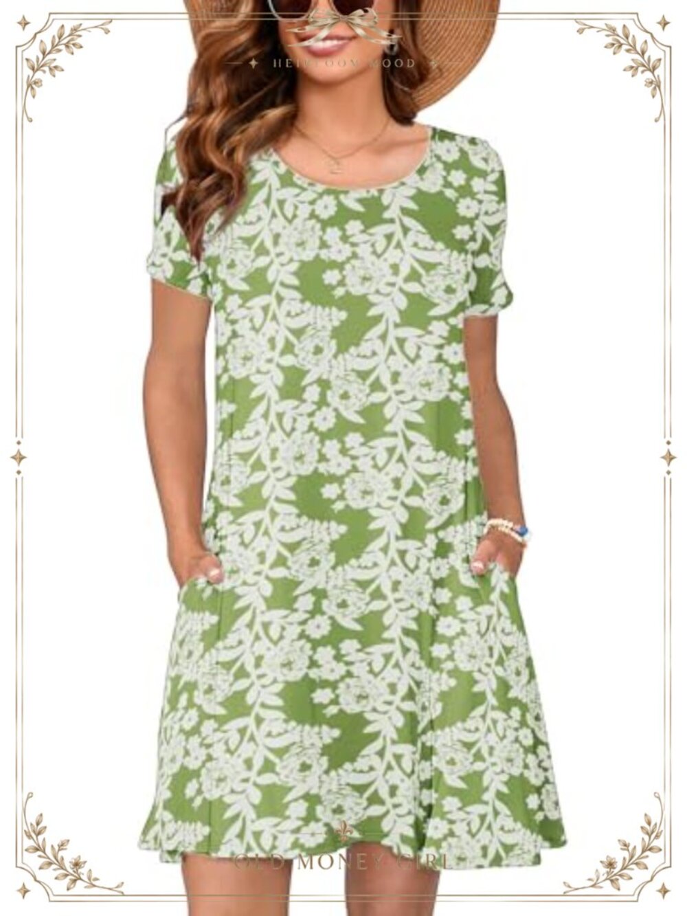 Women's Summer T-Shirt Swing Dress Short Sleeve Crewneck Loose Sundress with